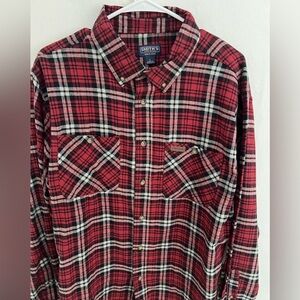 NWT Mens Smiths Workwear Cotton Flannel Long Sleeve ButtonDown Plaid Shirt Large